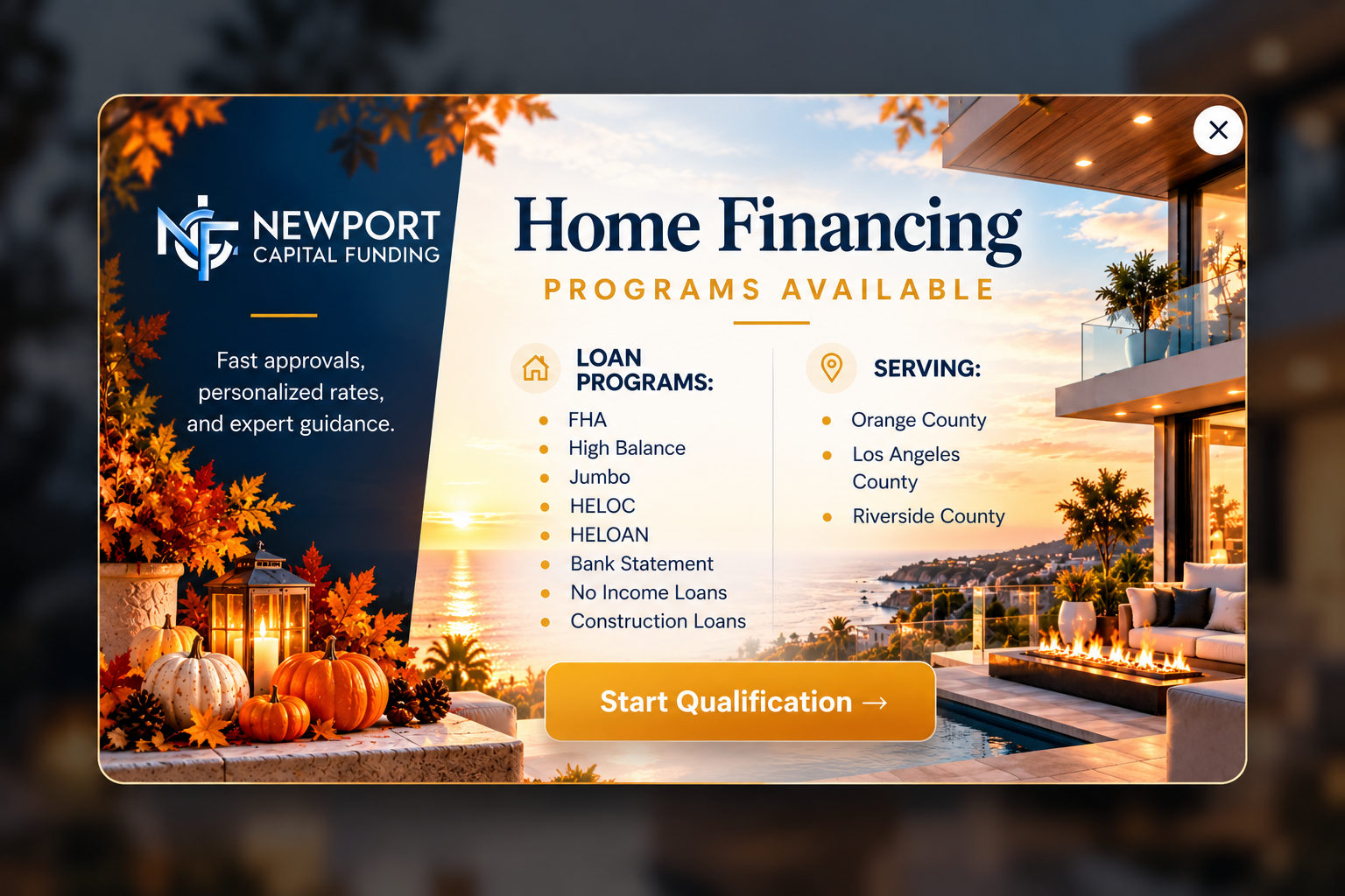 Newport Capital Funding Home Financing Programs - Thanksgiving